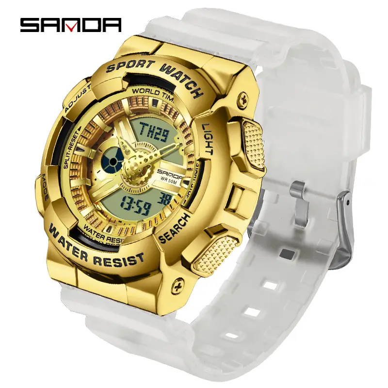 Sanda Black Sport Waterproof Multifunctional Watch - Image 73