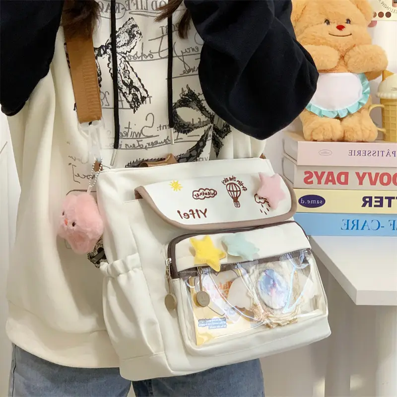 Women Canvas Backpack Small Fresh All-match — feature 45