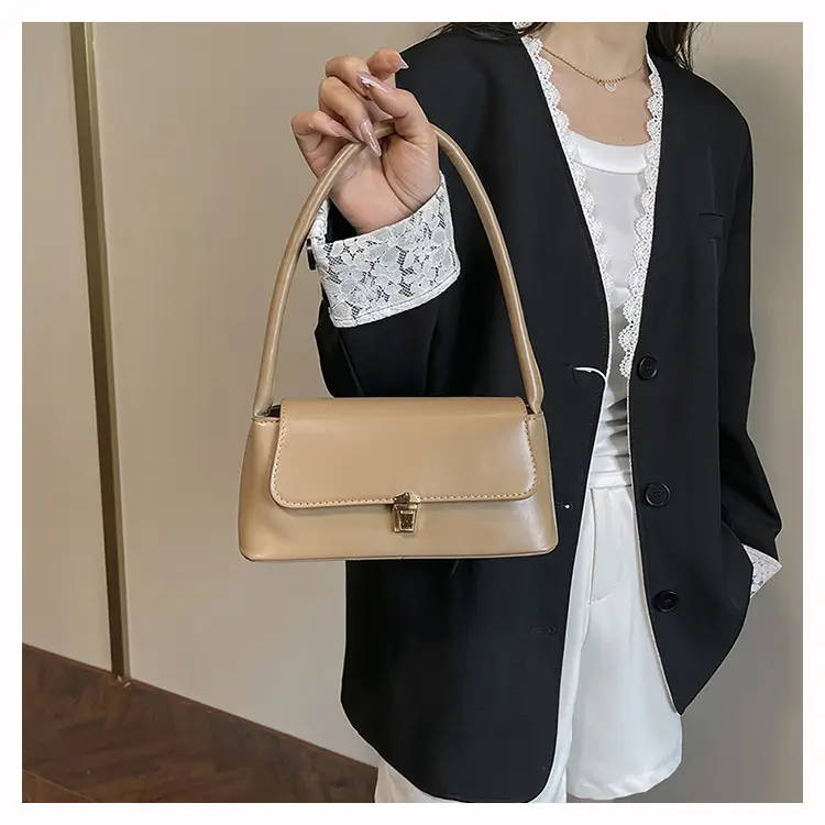New Women's Baguette Shoulder Bag Tan 2025 — feature 10