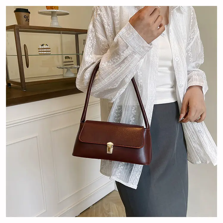 New Women's Baguette Shoulder Bag Tan 2025 — feature 18