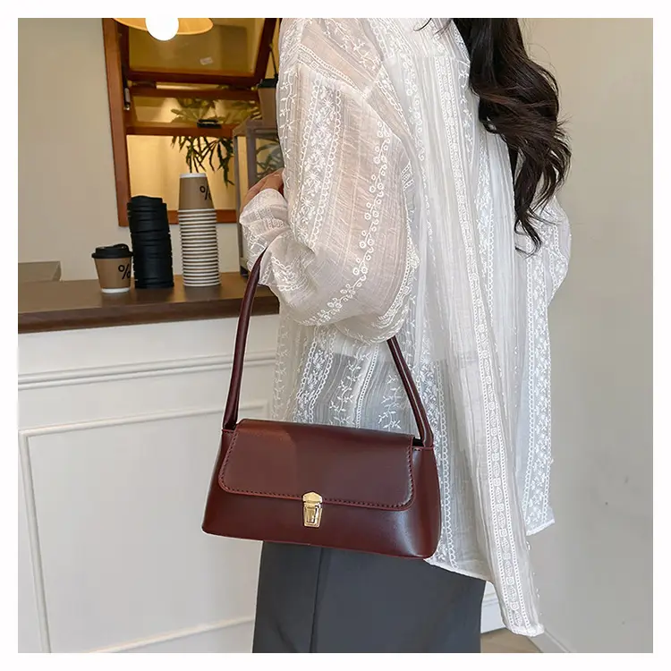 New Women's Baguette Shoulder Bag Tan 2025 — feature 19