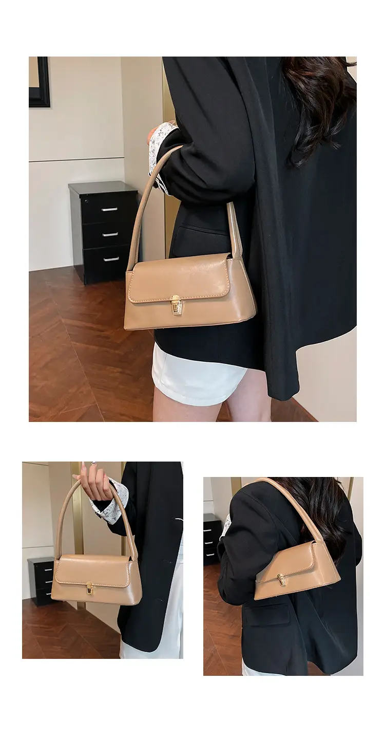 New Women's Baguette Shoulder Bag Tan 2025 — feature 21