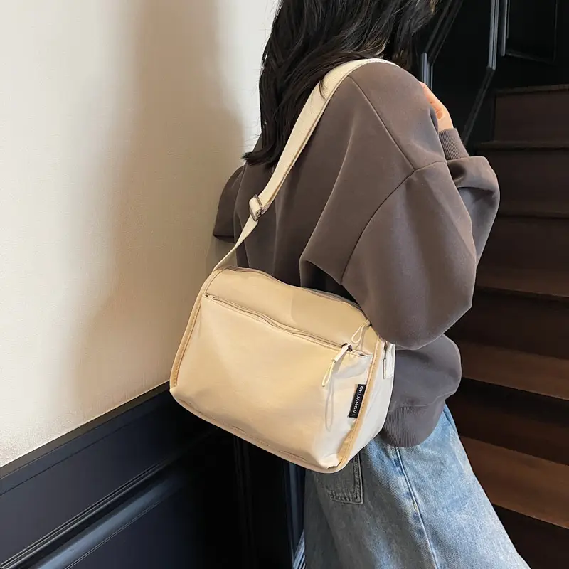 Women's Beige Crossbody Bag with Large Capacity - Image 6