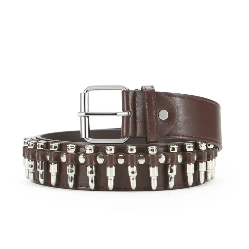 Black Rivet Bullet Belt for Women European American Trendy