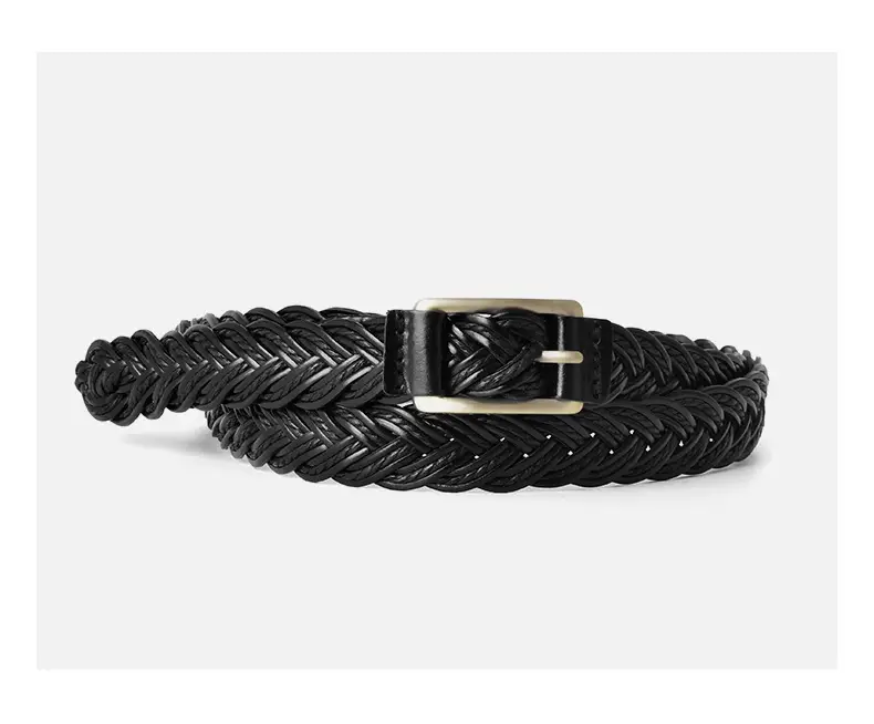 Red Woven Women's Belt with Metal Buckle — feature 11