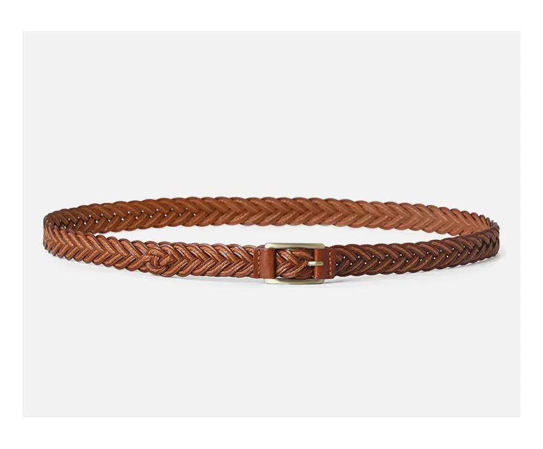 Red Woven Women's Belt with Metal Buckle — feature 12