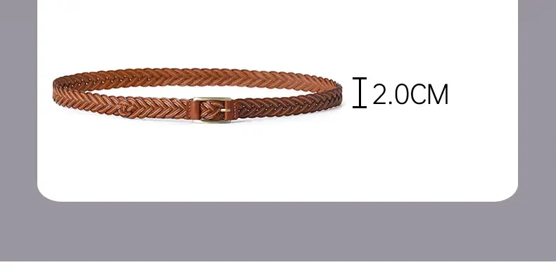 Red Woven Women's Belt with Metal Buckle — feature 3