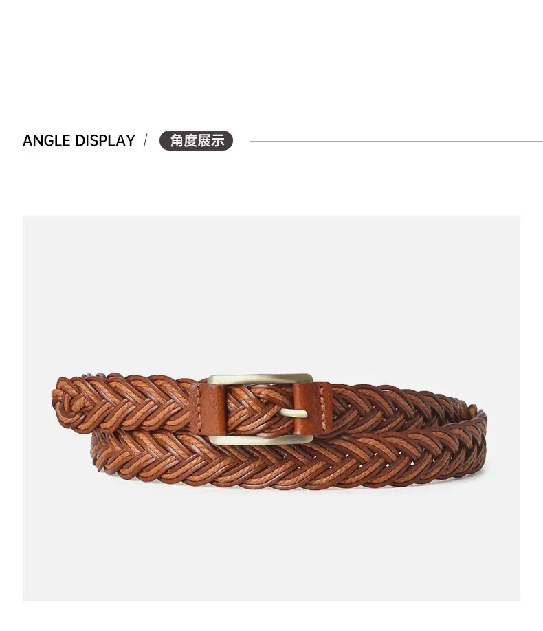 Red Woven Women's Belt with Metal Buckle — feature 8