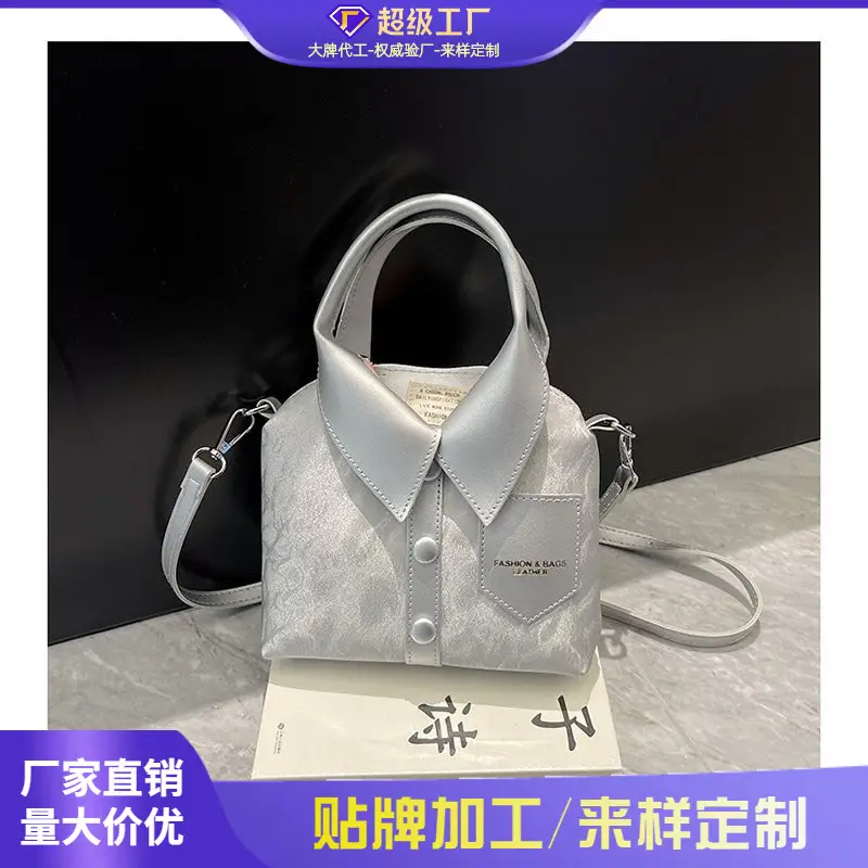 Women's Grey Crossbody Bag with Shoulder Strap - Image 5