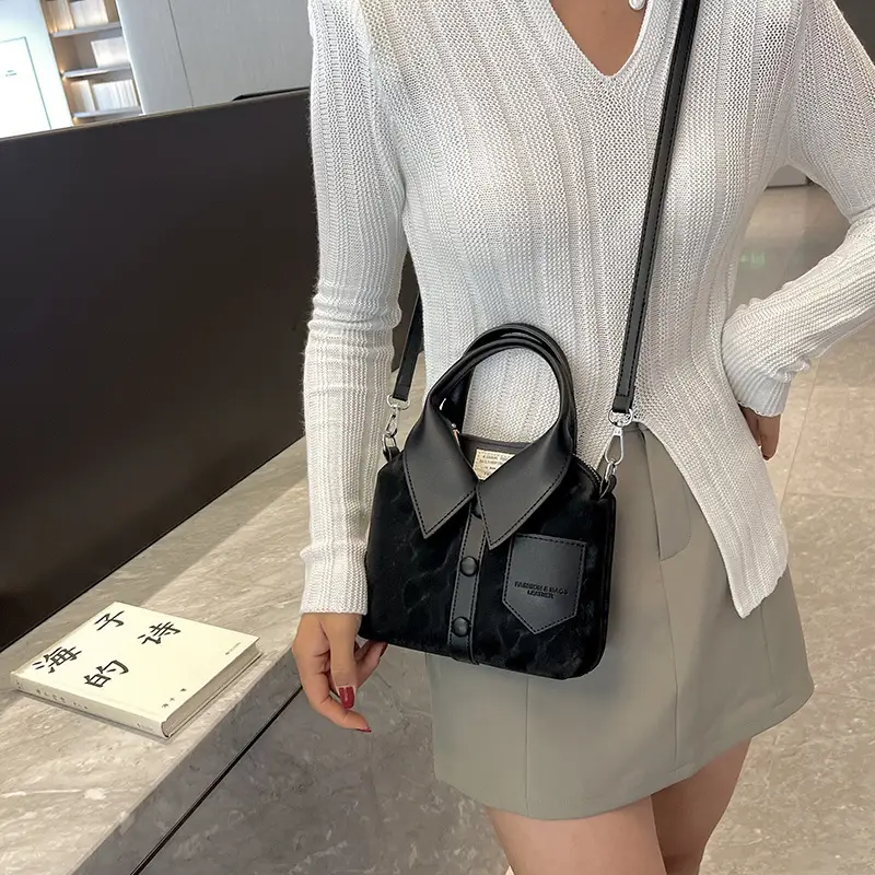 Women's Grey Crossbody Bag with Shoulder Strap - Image 7