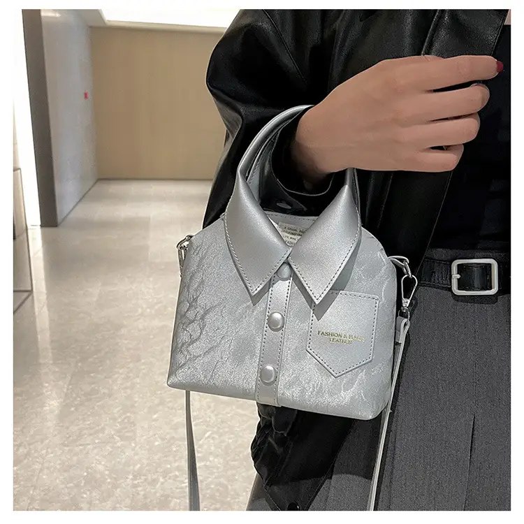 Women's Grey Crossbody Bag with Shoulder Strap — feature 16