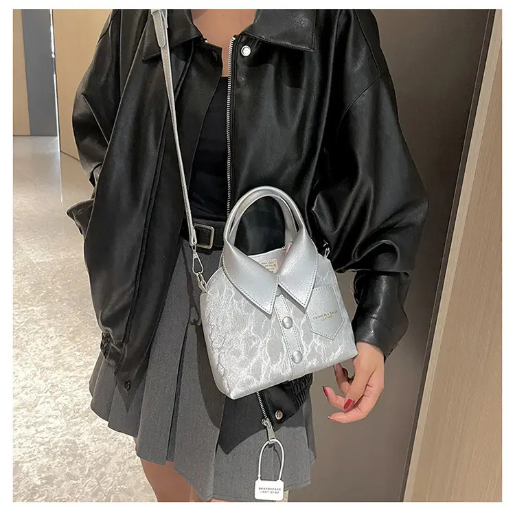 Women's Grey Crossbody Bag with Shoulder Strap — feature 17
