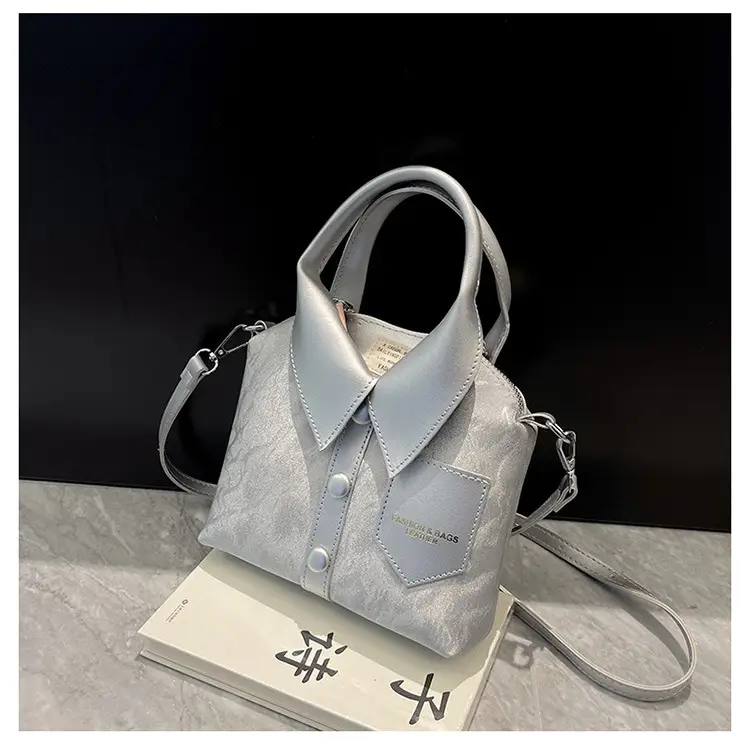 Women's Grey Crossbody Bag with Shoulder Strap — feature 19