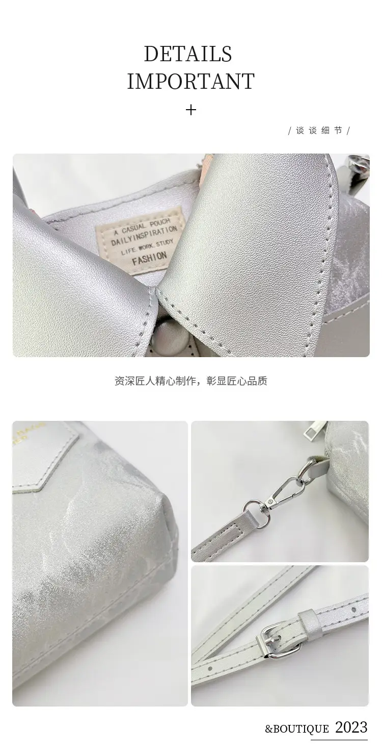 Women's Grey Crossbody Bag with Shoulder Strap — feature 3