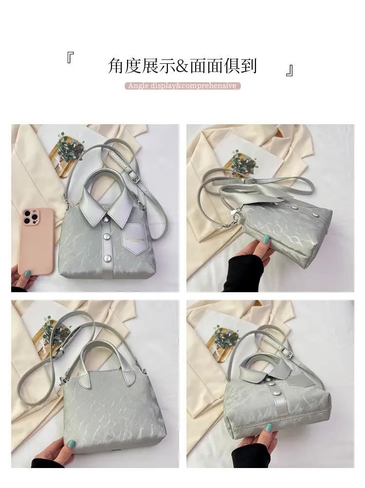 Women's Grey Crossbody Bag with Shoulder Strap — feature 6