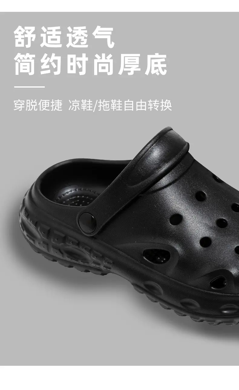 Black Croc Sandals for Men Women Summer 2025 — feature 9