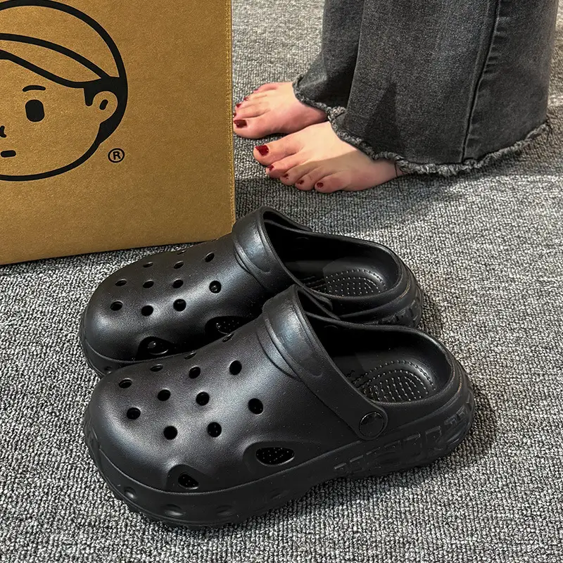 Black Croc Sandals for Men Women Summer 2025 - Image 4