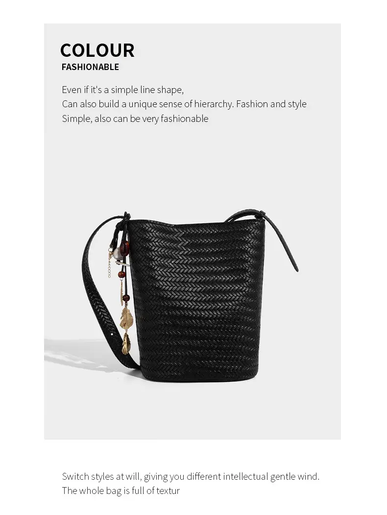 2025 New Summer Retro Woven Handbag Tan One Shoulder — feature 11
