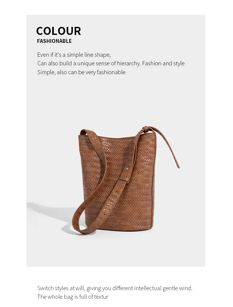 2025 New Summer Retro Woven Handbag Tan One Shoulder — feature 16