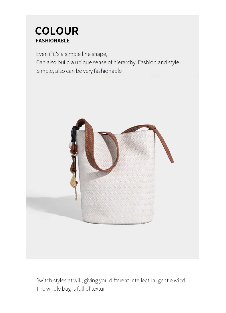 2025 New Summer Retro Woven Handbag Tan One Shoulder — feature 21