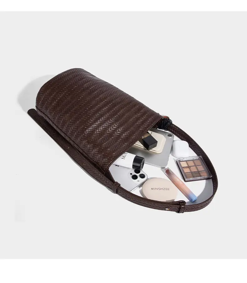 2025 New Summer Retro Woven Handbag Tan One Shoulder — feature 8