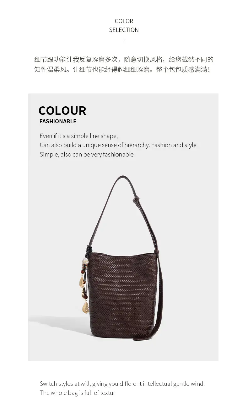2025 New Summer Retro Woven Handbag Tan One Shoulder — feature 9