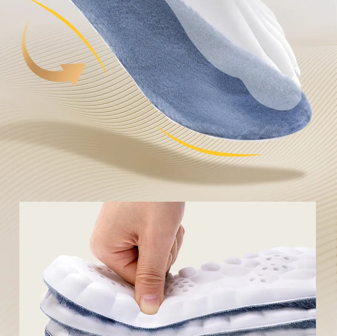 Sports Soft Elastic Insoles Shock-Absorbing Men's Sweat-Absorbent Women's Soft-Soled Comfortable Plush Deodorizing Basketball Insoles Winter — feature 11