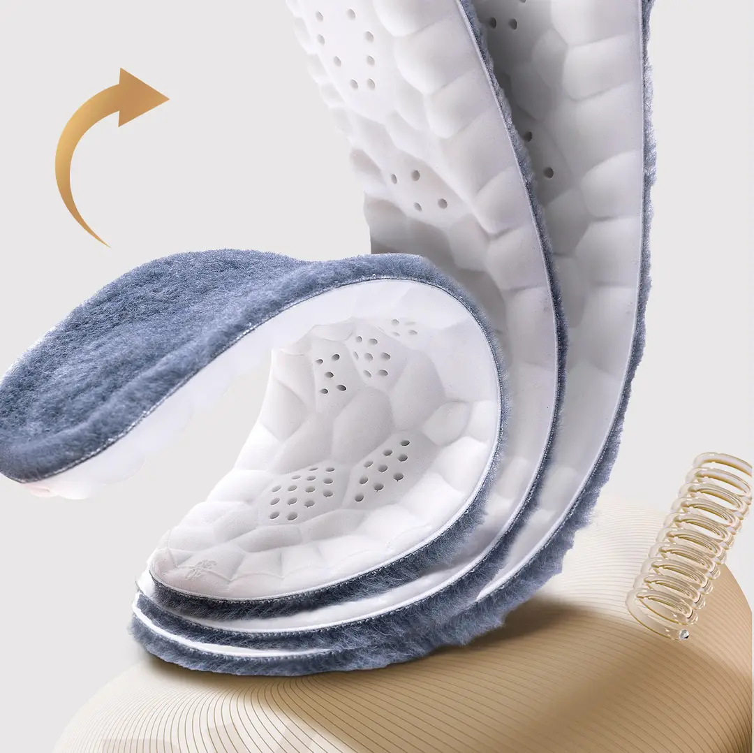 Sports Soft Elastic Insoles Shock-Absorbing Men's Sweat-Absorbent Women's Soft-Soled Comfortable Plush Deodorizing Basketball Insoles Winter — feature 8