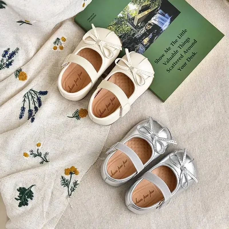 Baby Shoes White Bow Soft Sole Toddler 2025
