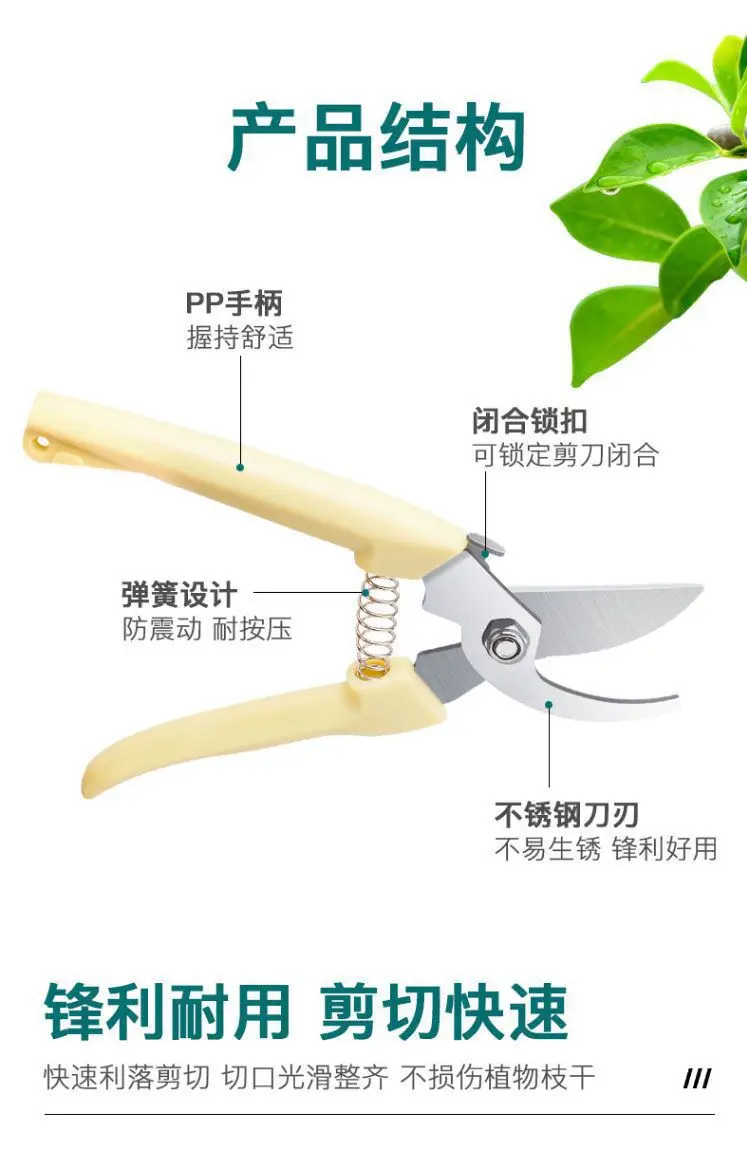 Powerful Stainless Steel Pruning Shears, Multifunctional Gardening Scissors, Orchard Fruit Picking Shears, Garden Branch Shears, Sharp — feature 2