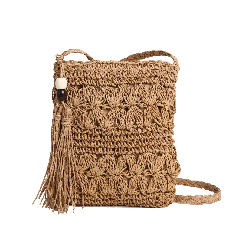 Woven Tassel Bag for Women Beach Travel Crossbody
