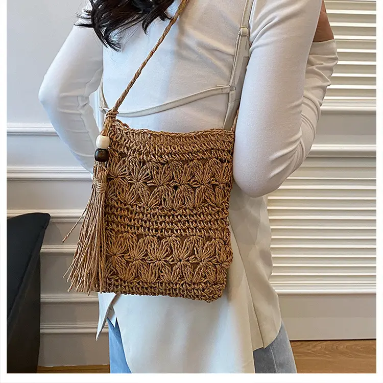 Woven Tassel Bag for Women Beach Travel Crossbody — feature 18