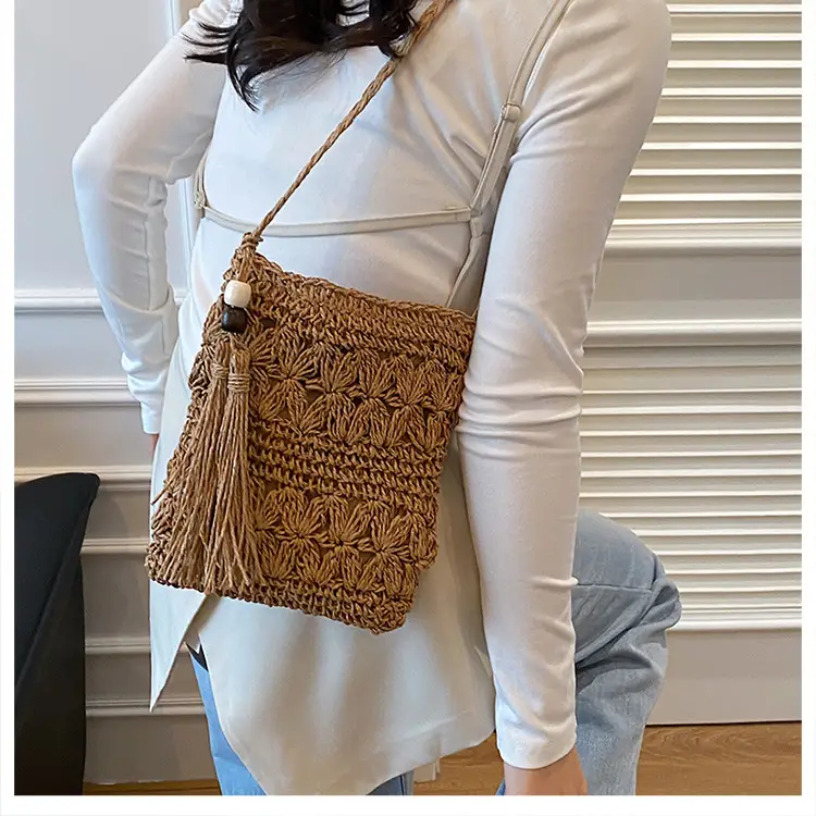 Woven Tassel Bag for Women Beach Travel Crossbody — feature 19