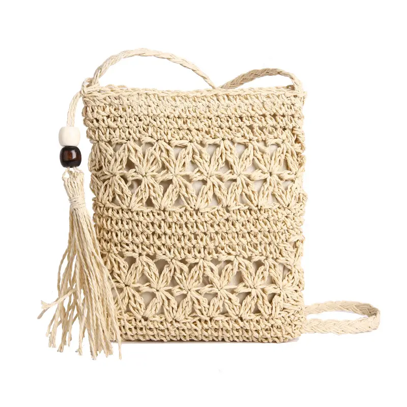 Woven Tassel Bag for Women Beach Travel Crossbody