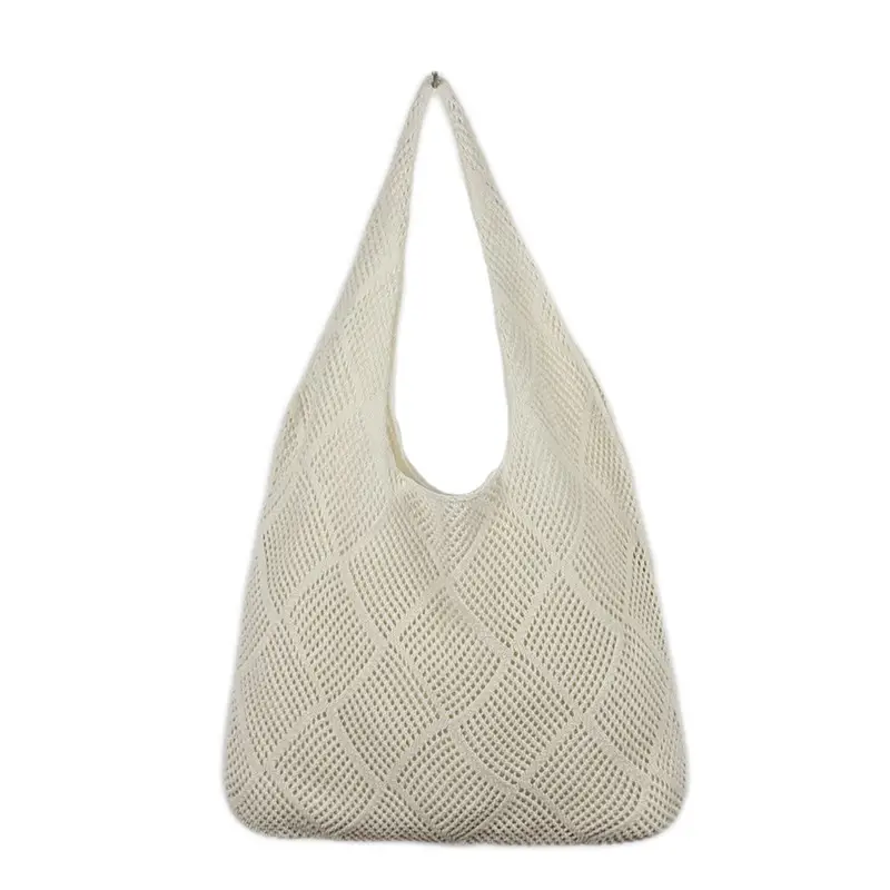 New Rhombus Knitted Beach Bag Large Capacity Straw Woven - Image 11