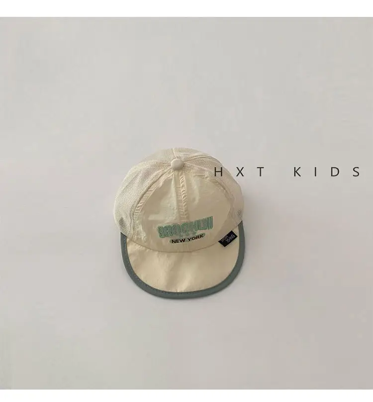 Baby Soft Brim Cap Red White Half Mesh Summer Hat — feature 5