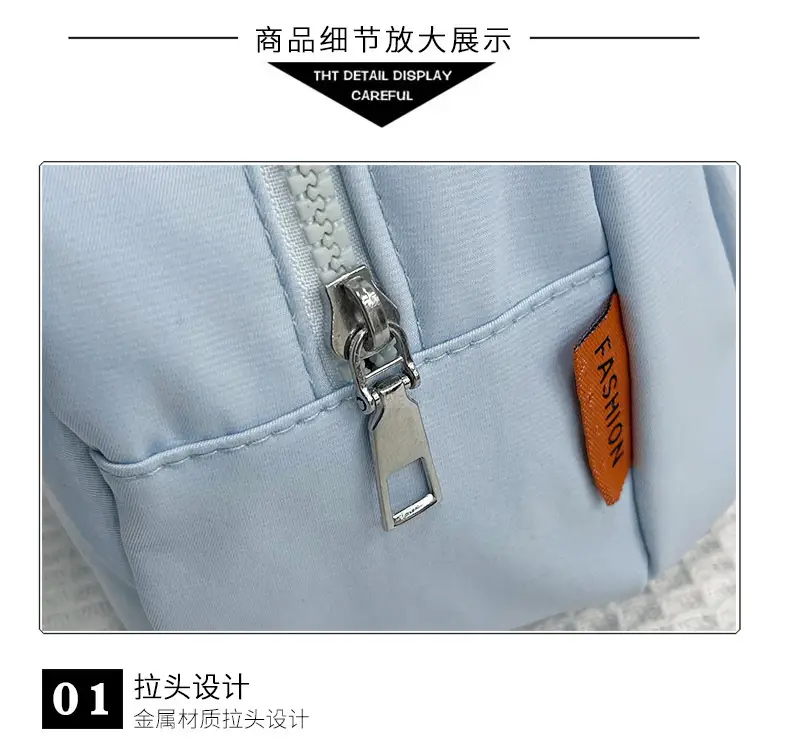 Light Blue Nylon Shoulder Bag Large Capacity Messenger Bag — feature 29