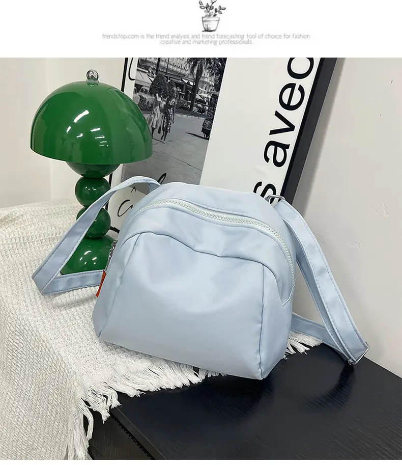Light Blue Nylon Shoulder Bag Large Capacity Messenger Bag — feature 41
