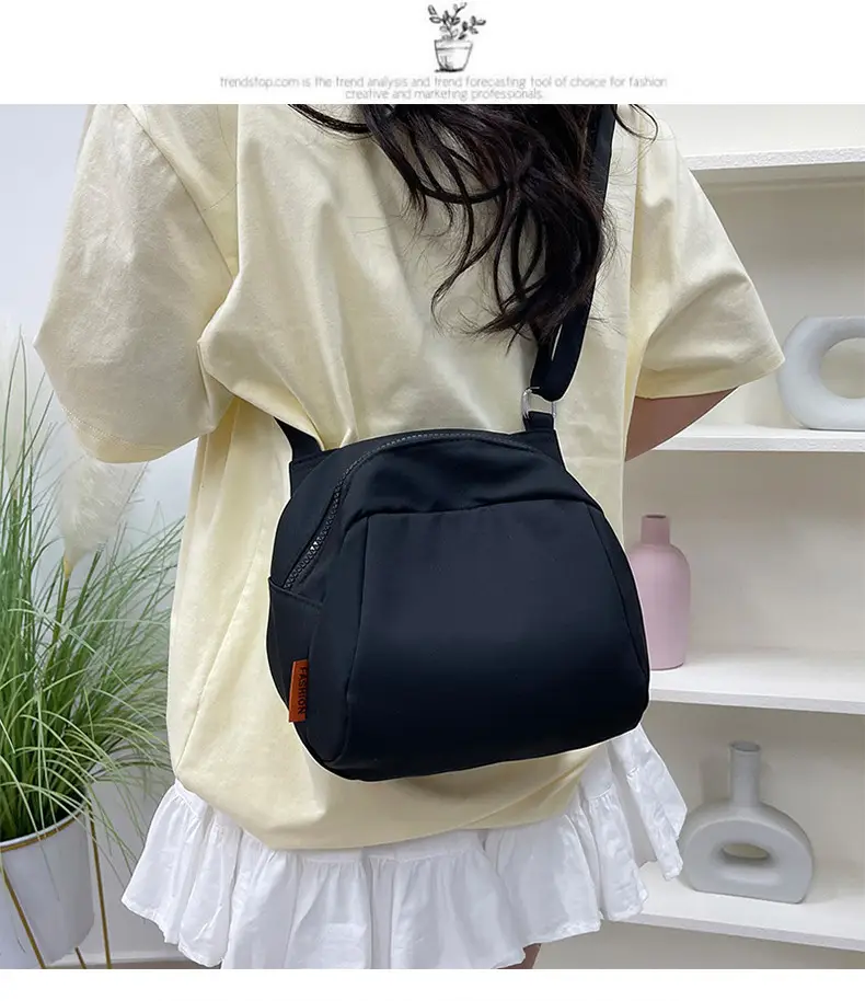 Light Blue Nylon Shoulder Bag Large Capacity Messenger Bag — feature 48