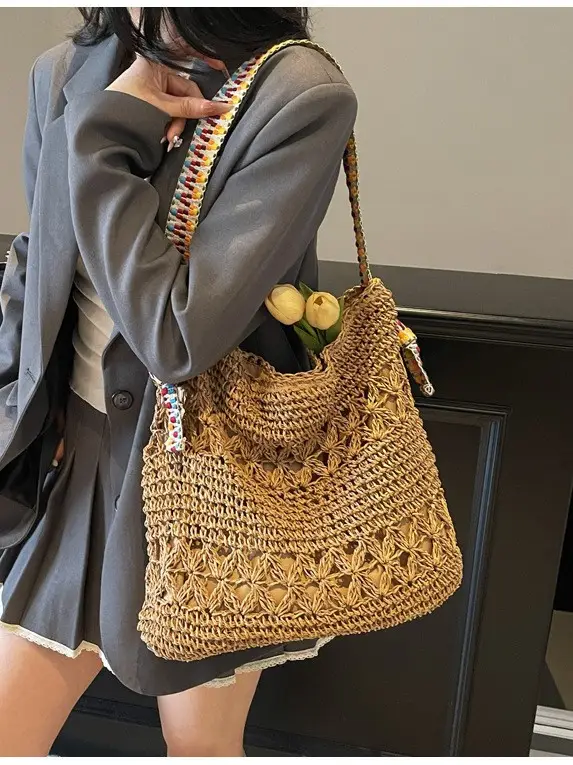 Cross-Border 2025 Straw Bag Large Capacity Lazy Style - Image 4