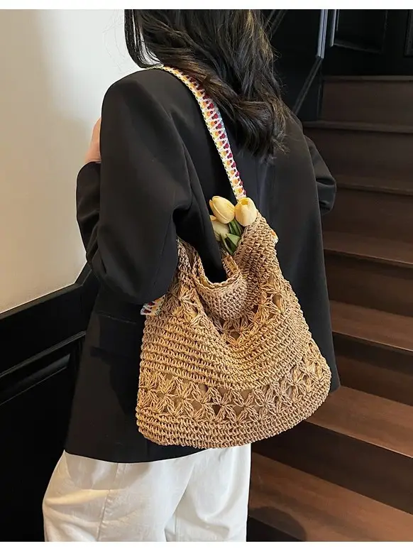 Cross-Border 2025 Straw Bag Large Capacity Lazy Style - Image 5