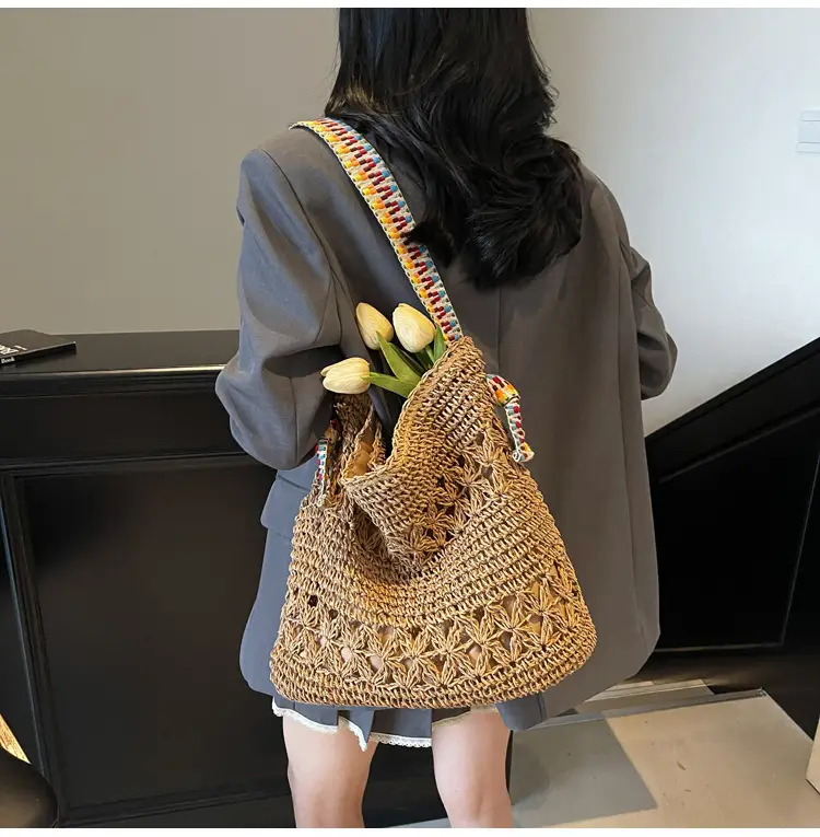 Cross-Border 2025 Straw Bag Large Capacity Lazy Style — feature 12