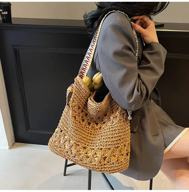 Cross-Border 2025 Straw Bag Large Capacity Lazy Style — feature 14