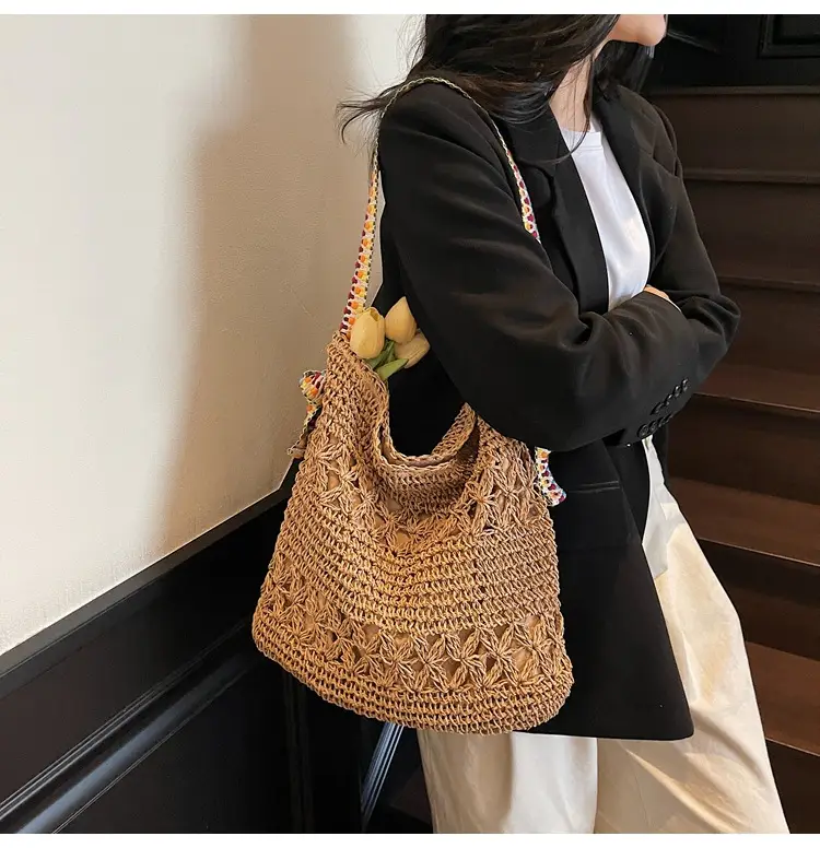 Cross-Border 2025 Straw Bag Large Capacity Lazy Style — feature 17