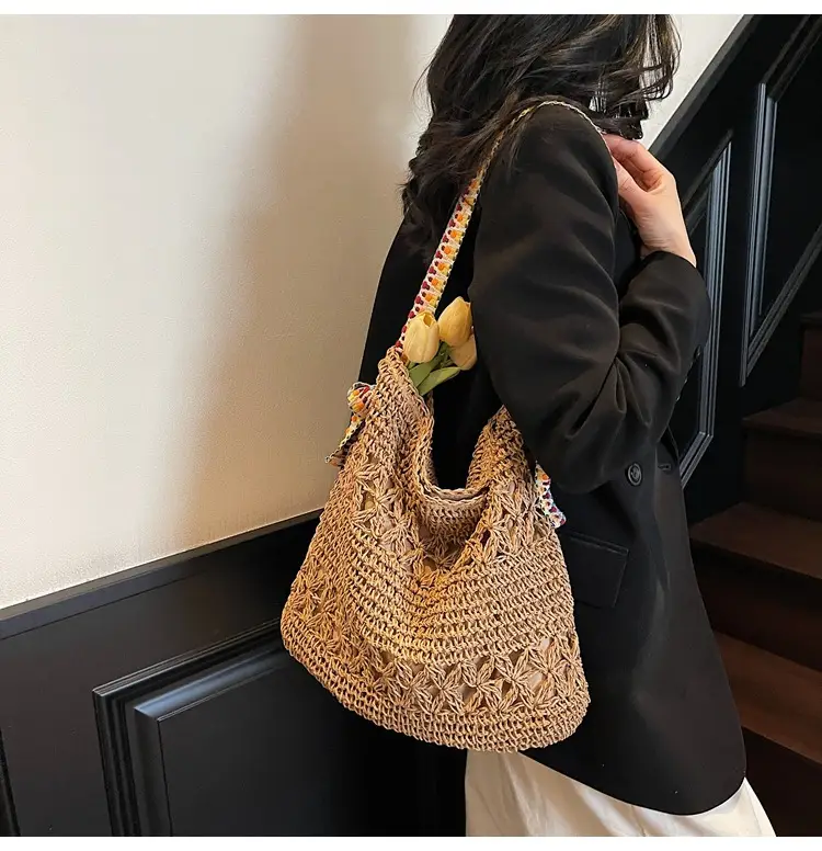 Cross-Border 2025 Straw Bag Large Capacity Lazy Style — feature 19