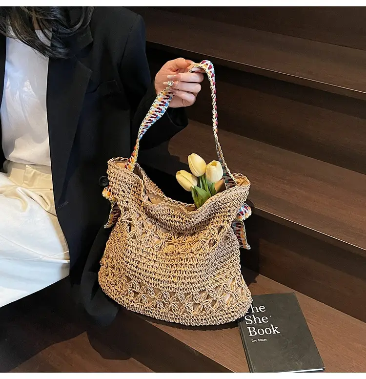 Cross-Border 2025 Straw Bag Large Capacity Lazy Style — feature 23