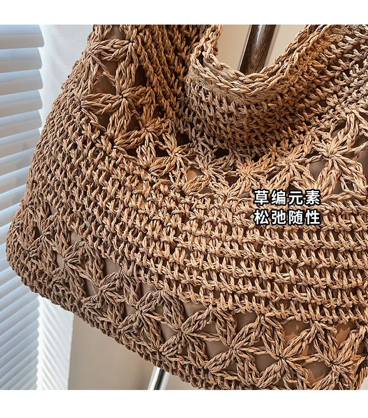 Cross-Border 2025 Straw Bag Large Capacity Lazy Style — feature 3