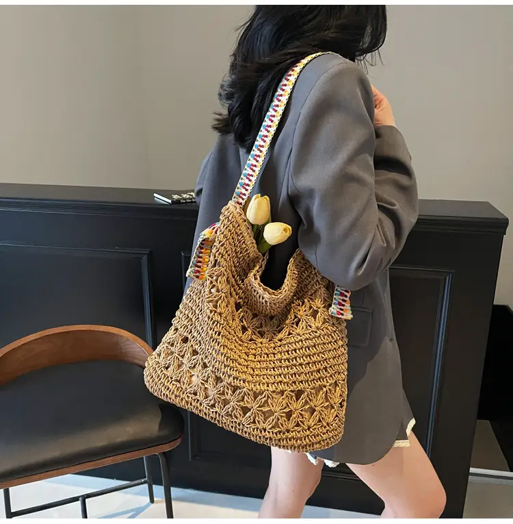 Cross-Border 2025 Straw Bag Large Capacity Lazy Style — feature 9
