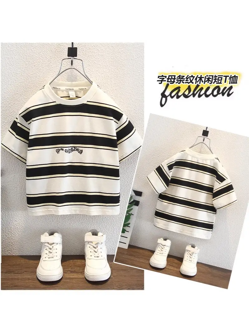 Boys Striped T-Shirt 2026 Summer Wear - Image 2