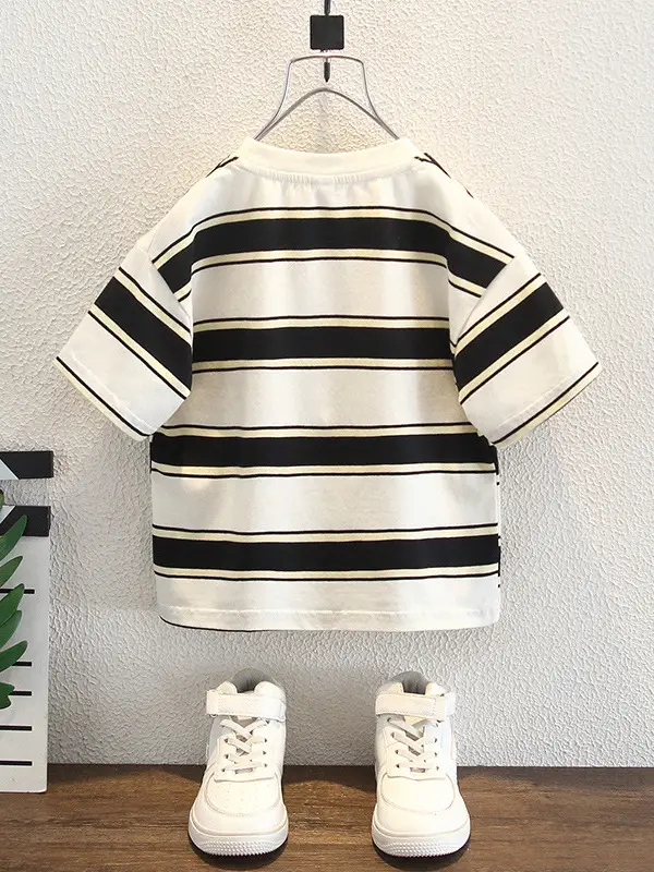Boys Striped T-Shirt 2026 Summer Wear - Image 5